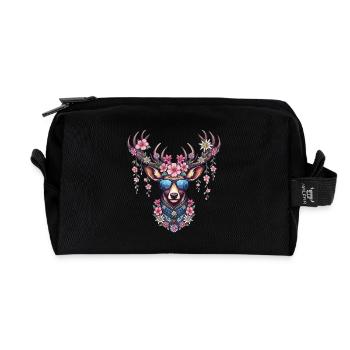 Trachtenshirt Damen Trachten T-Shirt Hirsch weiß - Recycled Toiletry Zip Bag - black - Front