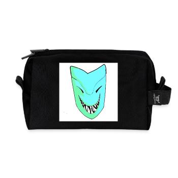 Smiling mask in gradient - Recycled Toiletry Zip Bag - black - Front