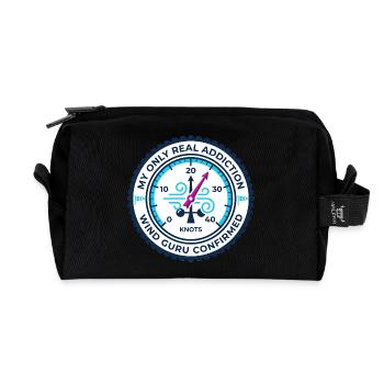 Wind Guru Addiction - Kitesurfing Knots Gauge - Recycled Toiletry Zip Bag - black - Front