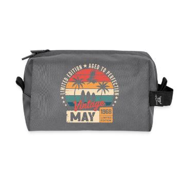 Special anniversary with this design May 1968 - Recycled Toiletry Zip Bag - anthracite - Front