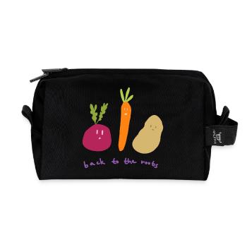 Back to the roots - Recycelte Kulturtasche - Schwarz - Vorne