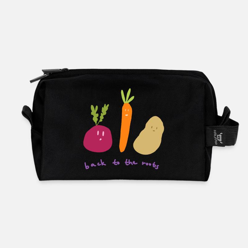Back to the roots - Recycled Toiletry Zip Bag - black