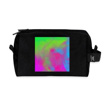 Lebendiger Neon-Tie-dye-Farbverlauf Burst - Recycelte Kulturtasche - Schwarz - Vorne