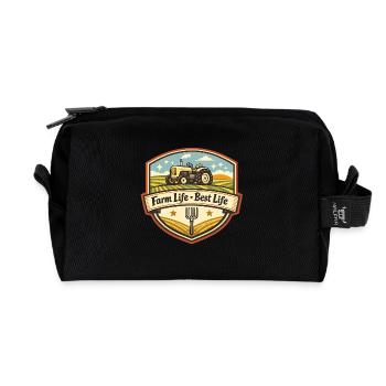 Farmleben Traktor-Badge - Recycelte Kulturtasche - Schwarz - Vorne