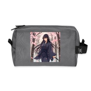 Sakura Schatten Samurai - Recycelte Kulturtasche - Anthrazit - Vorne
