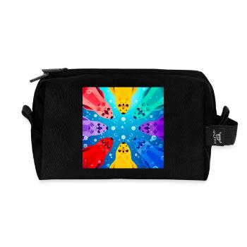 Bunte Kreis-Koi - Recycelte Kulturtasche - Schwarz - Vorne