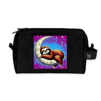 La paresse dort sur la Lune - Trousse de toilette en tissu recyclé - noir - Devant
