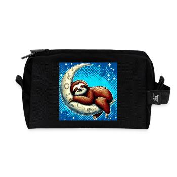 La paresse dort sur la Lune - Trousse de toilette en tissu recyclé - noir - Devant