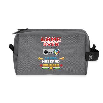 Game Over - Level Husband Unlocked | 8-bit - Recycled Toiletry Zip Bag - anthracite - Front