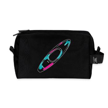 Outlines eines Wildwasserkajaks in Neon-Style - Recycelte Kulturtasche - Schwarz - Vorne