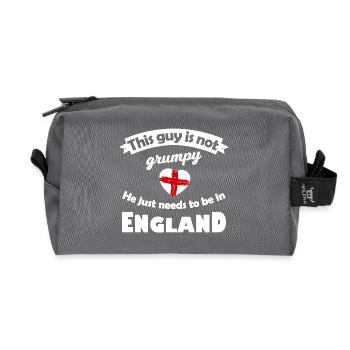 Nicht mürrisch: Er braucht England - Recycelte Kulturtasche - Anthrazit - Vorne