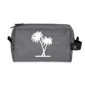 Palm trees - Recycled Toiletry Zip Bag - anthracite - Front