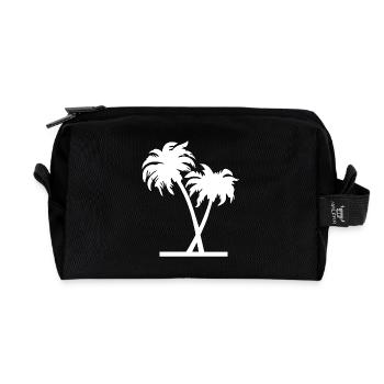 Palm trees - Recycled Toiletry Zip Bag - black - Front