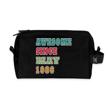 Birthday Greetings May 1986 - Recycled Toiletry Zip Bag - black - Front