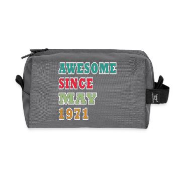 Awesome Since May 1971 - Recycled Toiletry Zip Bag - anthracite - Front
