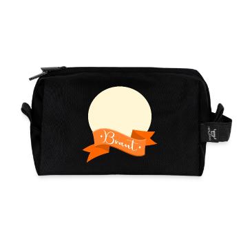 Braut Schleife - Recycelte Kulturtasche - Schwarz - Vorne