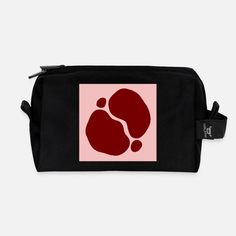 Rote Organische Formen Design - Recycelte Kulturtasche - Schwarz