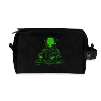 Space DJ – Perfekt für Techno und Rave Fans - Recycelte Kulturtasche - Schwarz - Vorne