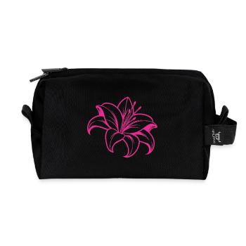 Lily flower - Recycled Toiletry Zip Bag - black - Front