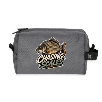 Chasing Scales Carp Fishing Design - Recycled Toiletry Zip Bag - anthracite - Front