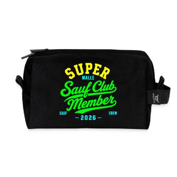 Malle 2026 Sauf Club Member Mallorca 2026 - Recycelte Kulturtasche - Schwarz - Vorne
