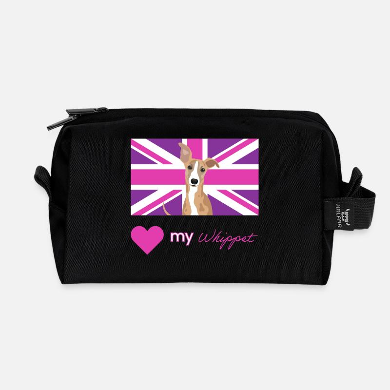 PURPLEWHIPPET (Pink) - Recycelte Kulturtasche - Schwarz