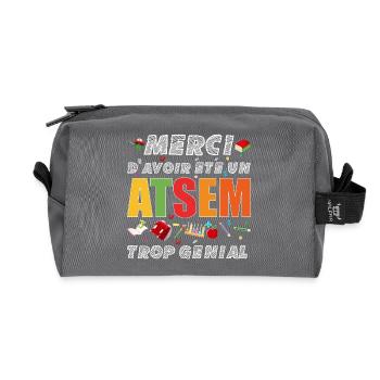 Merci d'avoir été un ATSEM trop Génial Cadeau  - Trousse de toilette en tissu recyclé - anthracite - Devant