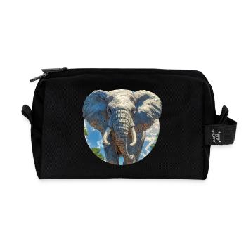 Elephant Design - Recycled Toiletry Zip Bag - black - Front