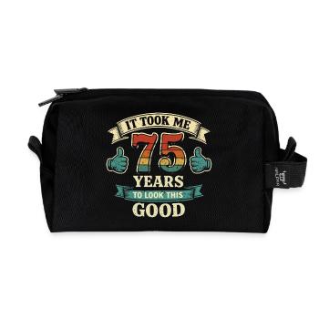 75 Years To Be So Beautiful - Anniversary Humor - Recycled Toiletry Zip Bag - black - Front