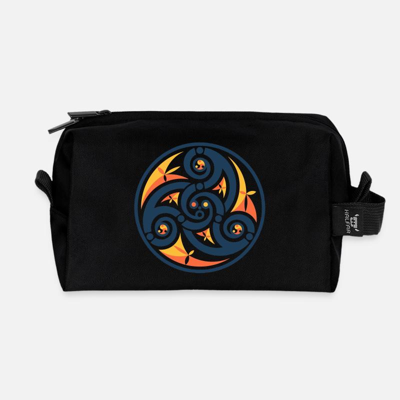 Blue Breton Triskell - Recycelte Kulturtasche - Schwarz