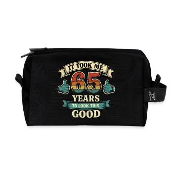 65 Years - It Took Me 65 Years To Be This Beautiful - Recycled Toiletry Zip Bag - black - Front