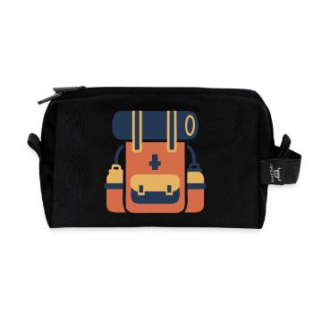 Hiking Backpack Trekking Gear - Recycled Toiletry Zip Bag - black - Front