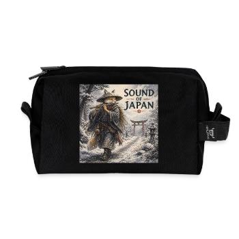 Japanisches Kitsune-Flötendesign - Recycelte Kulturtasche - Schwarz - Vorne