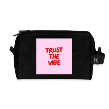 Minimalist TRUST THE VIBE Graphic Tee Design - Trousse de toilette en tissu recyclé - noir - Devant