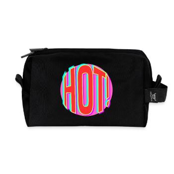 Neon Hot Retro Schriftzug - Recycelte Kulturtasche - Schwarz - Vorne