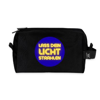 Lass Dein Licht Strahlen Neon - Recycelte Kulturtasche - Schwarz - Vorne