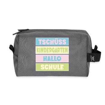 Abschied Kindergarten Einschulung - Recycelte Kulturtasche - Anthrazit - Vorne