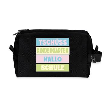 Abschied Kindergarten Einschulung - Recycelte Kulturtasche - Schwarz - Vorne