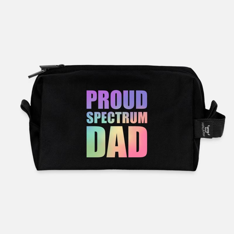 Proud Spectrum Dad - Recycled Toiletry Zip Bag - black
