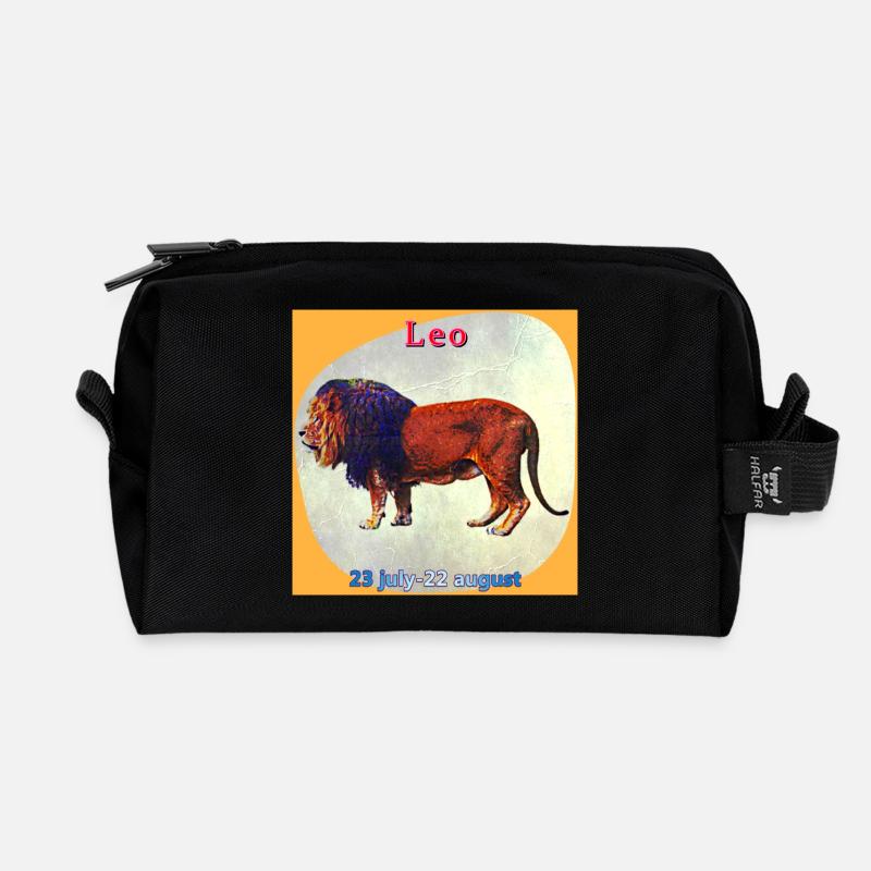 lion - Recycled Toiletry Zip Bag - black
