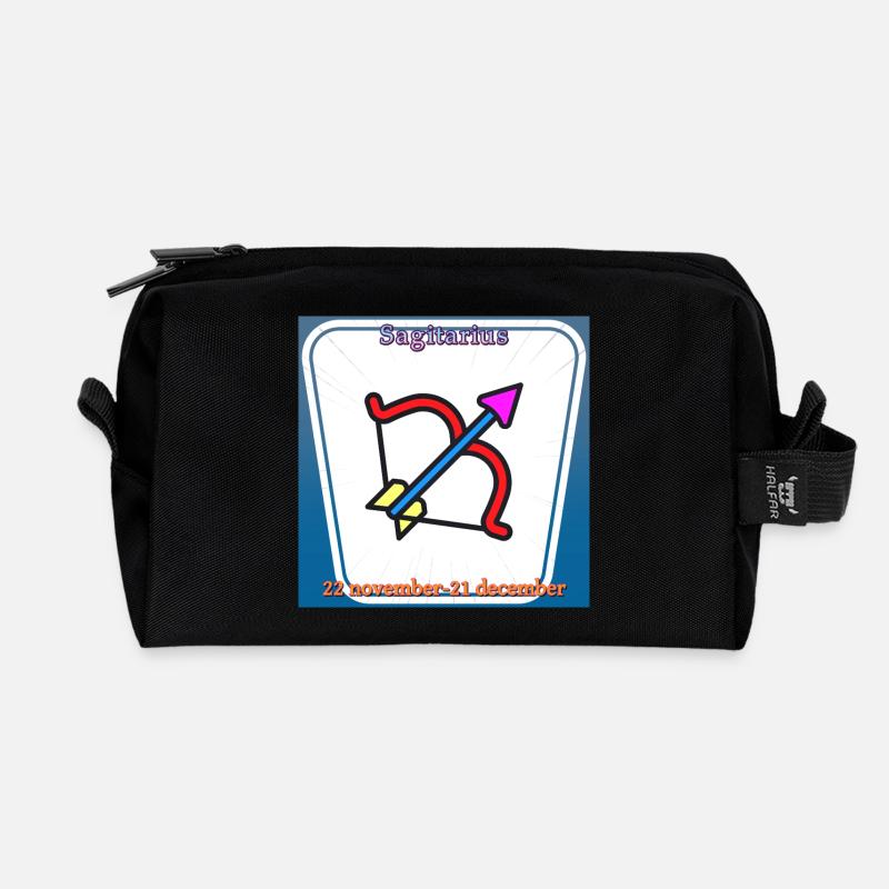 Sagittarius - Recycled Toiletry Zip Bag - black