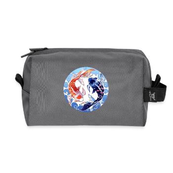 Koi YinYang Kreisdesign - Recycelte Kulturtasche - Anthrazit - Vorne