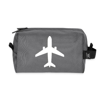 Flugzeug - Recycelte Kulturtasche - Anthrazit - Vorne