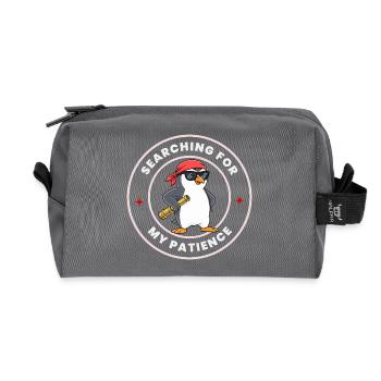 Chercher ma patience drôle - Trousse de toilette en tissu recyclé - anthracite - Devant