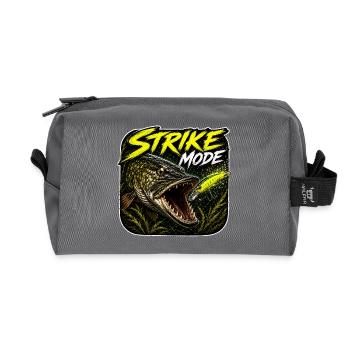Strike Mode Pike Fishing Design - Recycled Toiletry Zip Bag - anthracite - Front