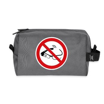 Smart glasses prohibited - Recycled Toiletry Zip Bag - anthracite - Front