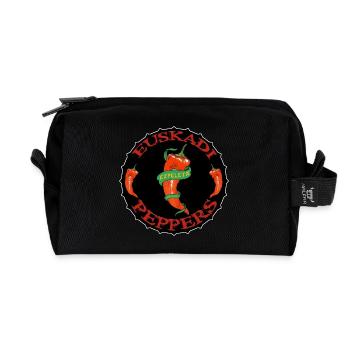 Basque peppers - Recycled Toiletry Zip Bag - black - Front