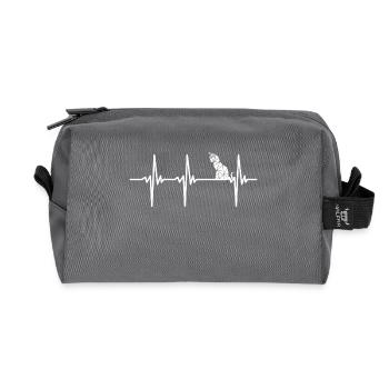 Battement de cœur pour chats géométriques - Trousse de toilette en tissu recyclé - anthracite - Devant