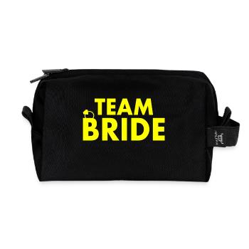 Team bride - Recycelte Kulturtasche - Schwarz - Vorne