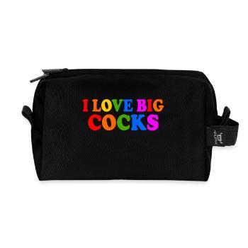 I love big cocks - Recycled Toiletry Zip Bag - black - Front